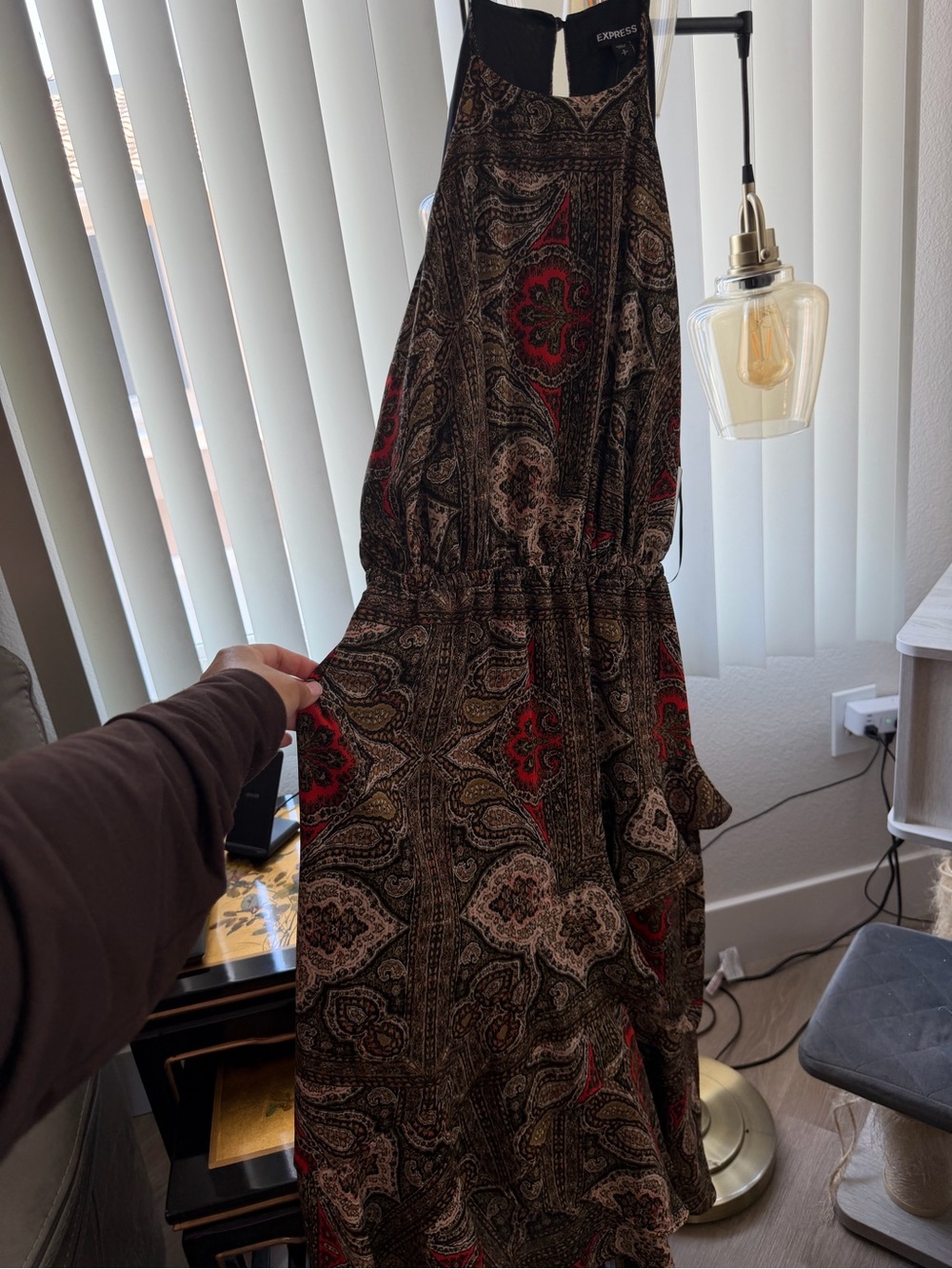 Express Paisley Halter Maxi Dress